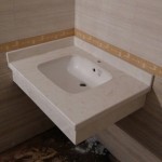 Mẫu bàn lavabo đá kem vàng Hàn Quốc 2